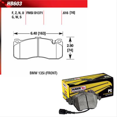 Hawk Performance Ceramic Brake Pads HB603Z.616