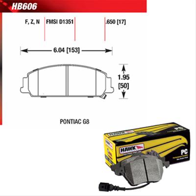 Hawk Performance Ceramic Brake Pads HB606Z.650