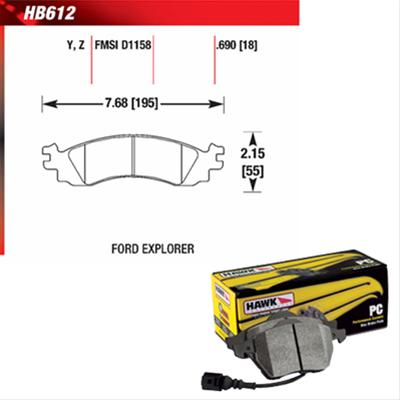 Hawk Performance Ceramic Brake Pads HB612Z.690