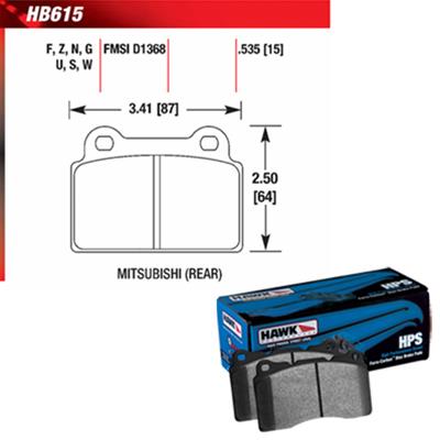 Hawk Performance HPS Brake Pads HB615F.535