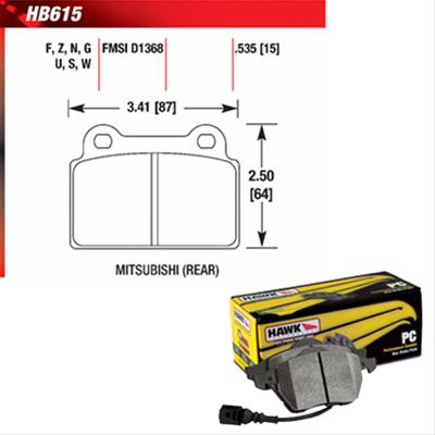 Hawk Performance Ceramic Brake Pads HB615Z.535