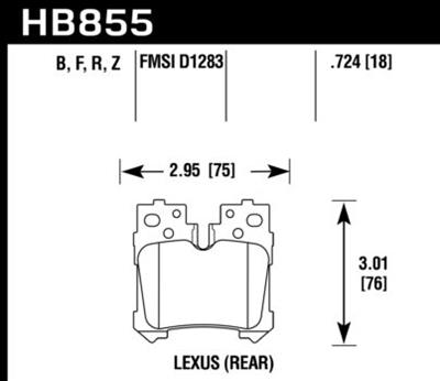 Hawk Performance HPS Brake Pads HB855F.724