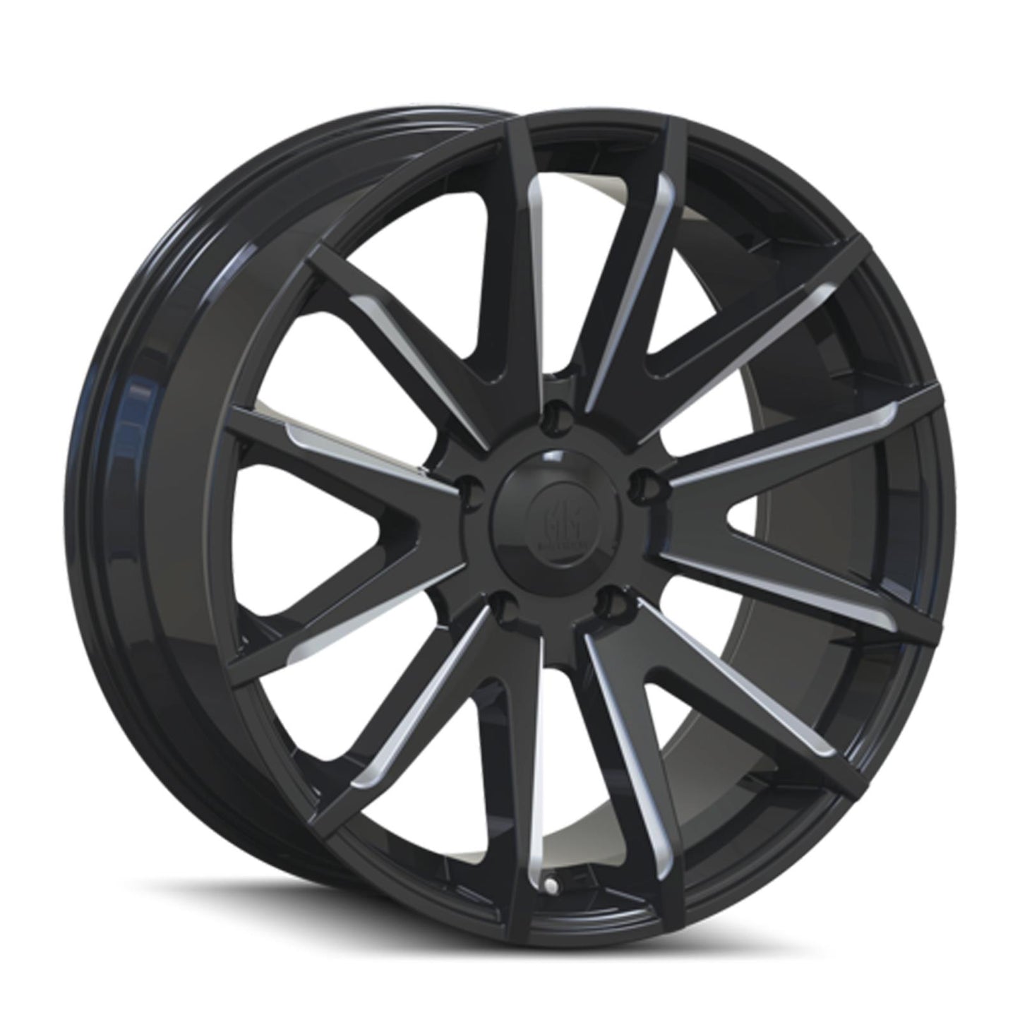 Mayhem Crossfire 8109 Series Gloss Black Wheels with Dark Clearcoated Milled Accents 8109-2983BM18