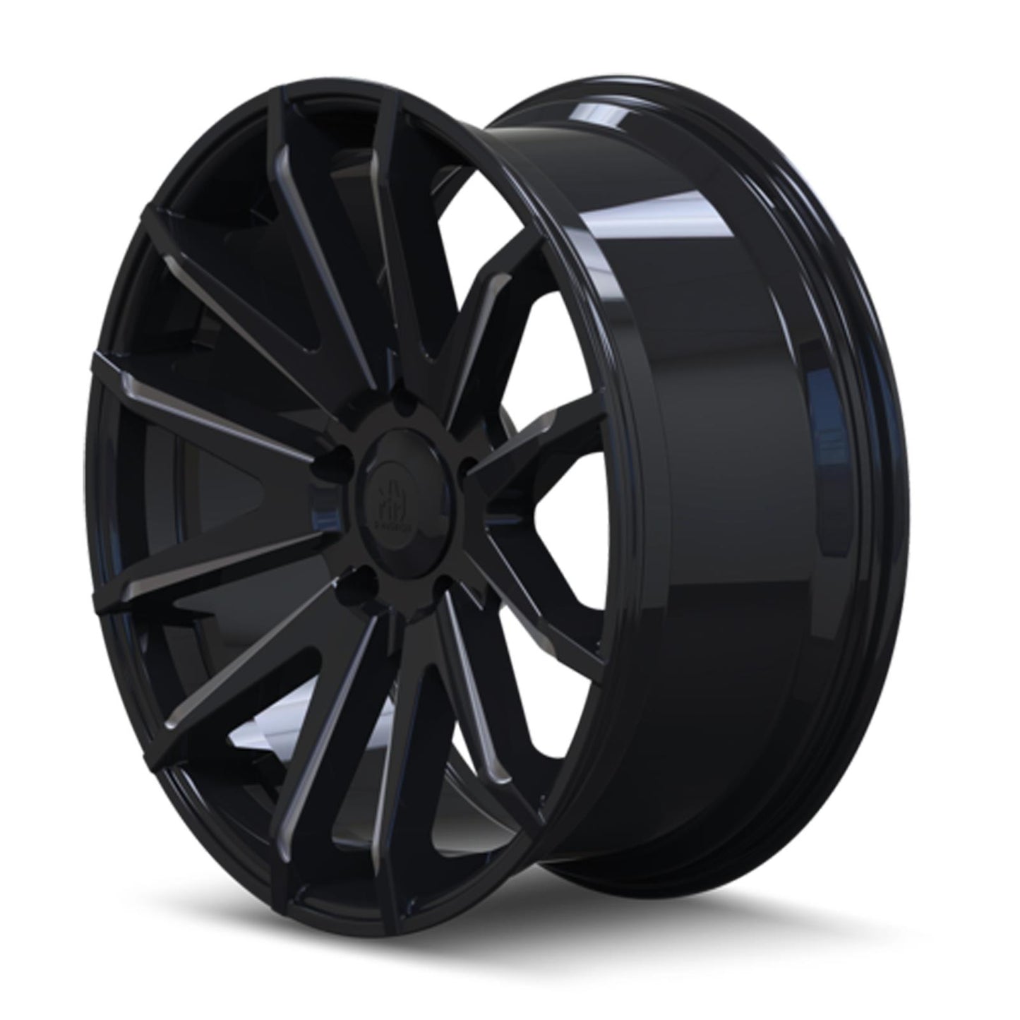 Mayhem Crossfire 8109 Series Gloss Black Wheels with Dark Clearcoated Milled Accents 8109-2983BM18