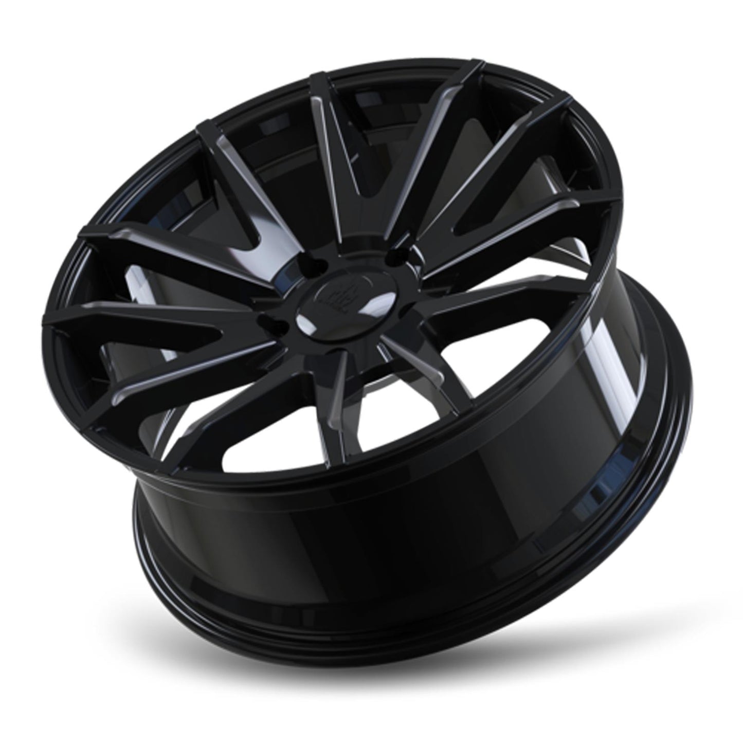 Mayhem Crossfire 8109 Series Gloss Black Wheels with Dark Clearcoated Milled Accents 8109-2983BM18