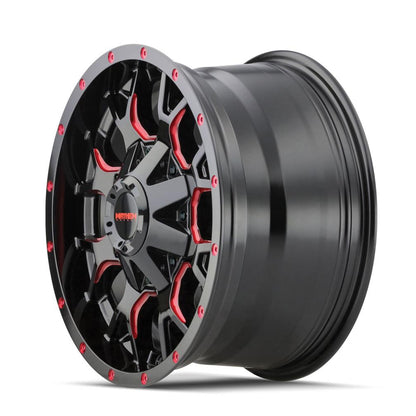 Mayhem Warrior 8015 Series Gloss Black With Prism Red Wheels 8015-2152BTR