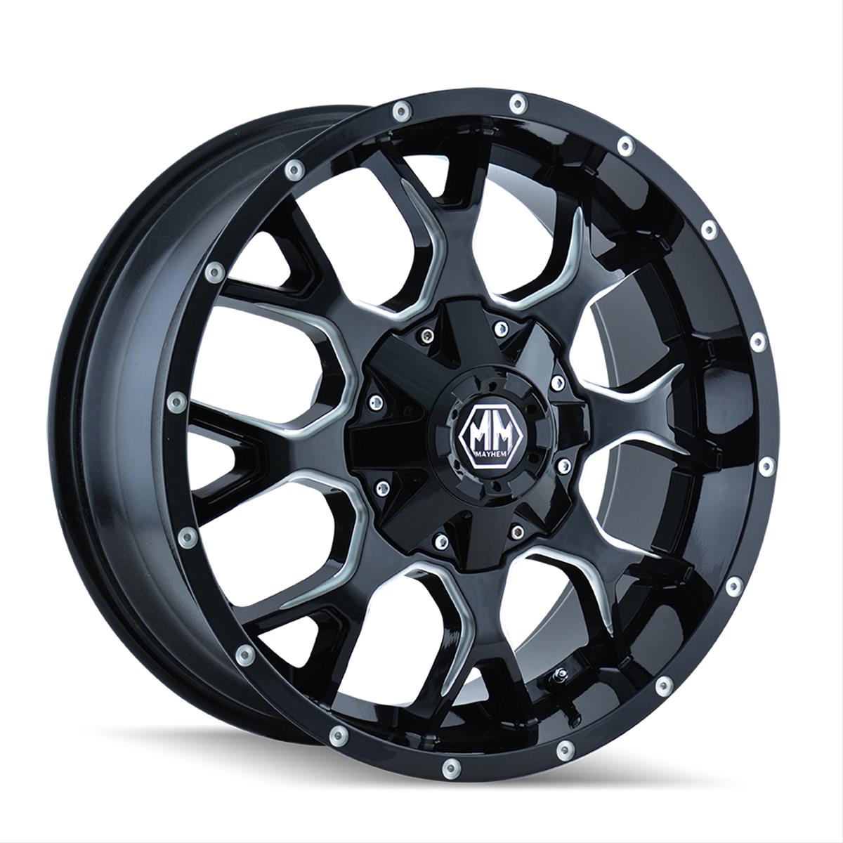 Mayhem Warrior 8015 Series Gloss Black Wheels with Milled Spokes 8015-8997M