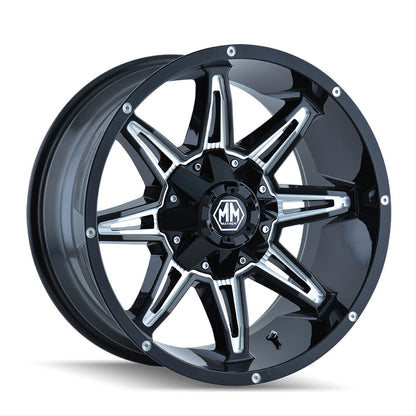 Mayhem Rampage 8090 Series Gloss Black Wheels with Milled Spokes 8090-2997M18
