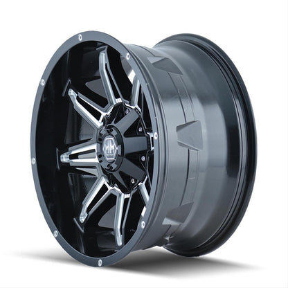 Mayhem Rampage 8090 Series Gloss Black Wheels with Milled Spokes 8090-8976M18