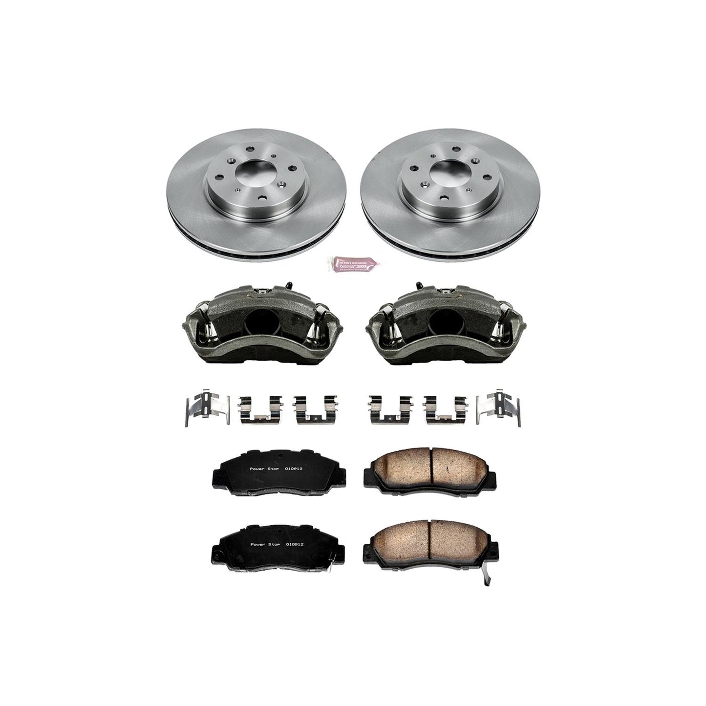 Power Stop Z17 Evolution Plus Stock Replacement Brake Kits with Calipers KCOE1037