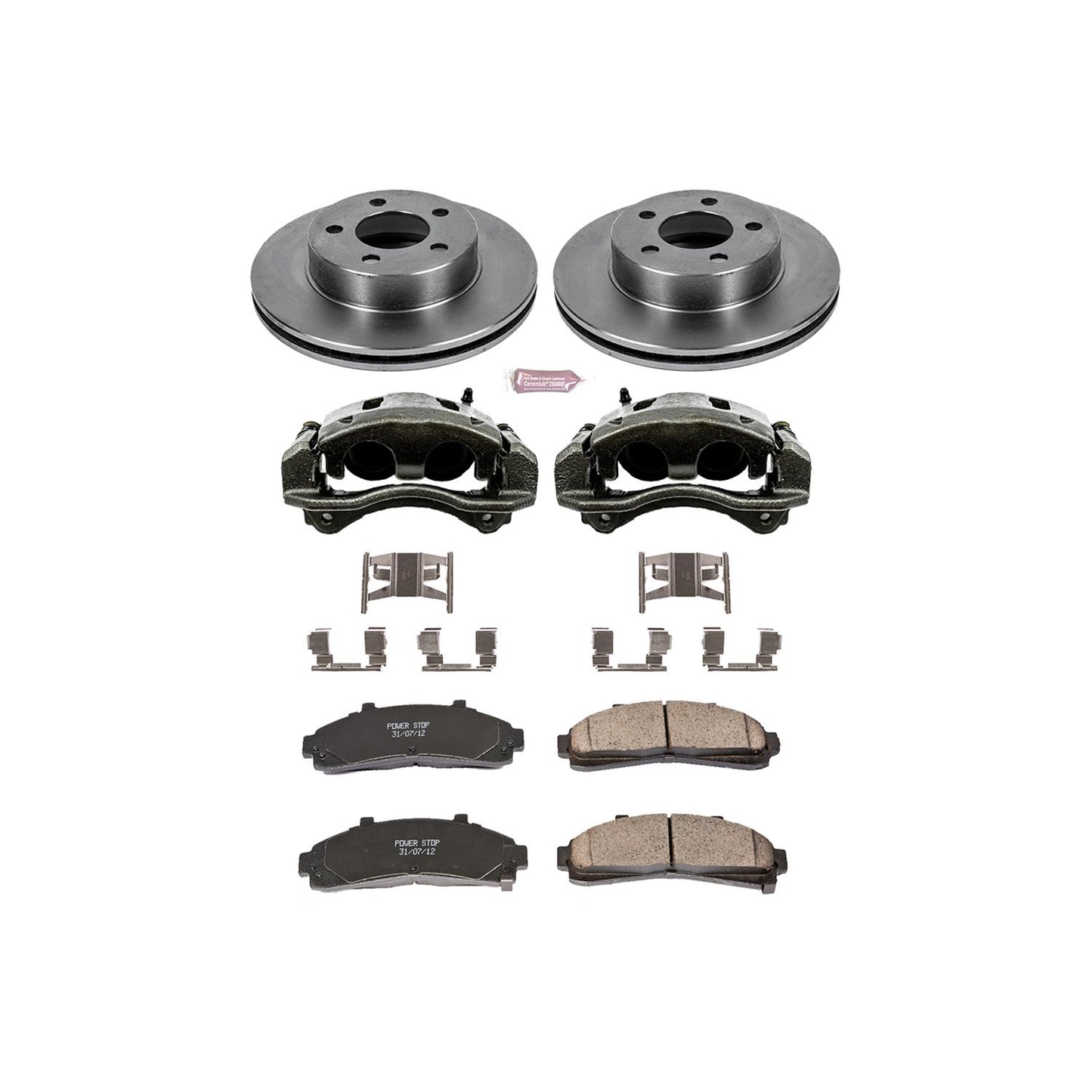 Power Stop Z17 Evolution Plus Stock Replacement Brake Kits with Calipers KCOE1860