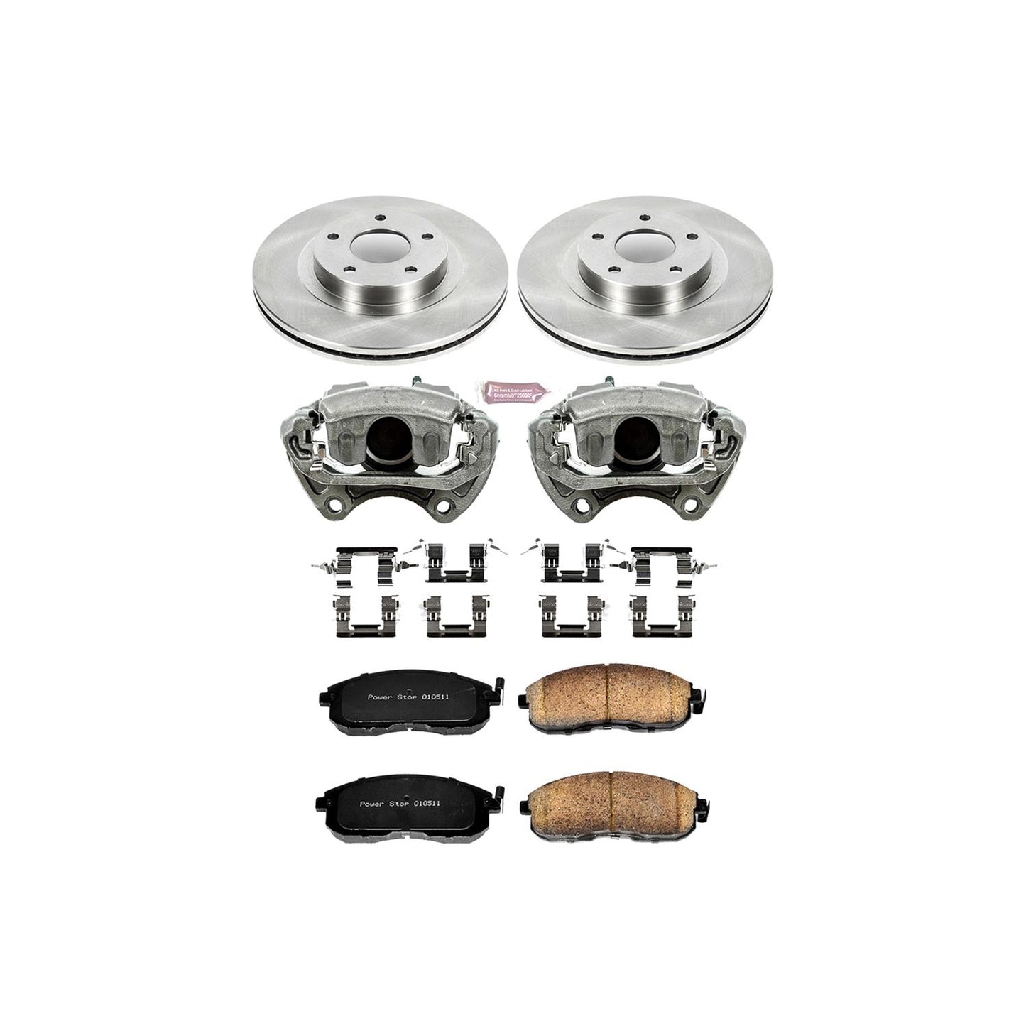 Power Stop Z17 Evolution Plus Stock Replacement Brake Kits with Calipers KCOE2282