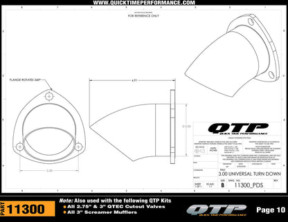 Quick Time Performance Adjustable Turndowns 11300