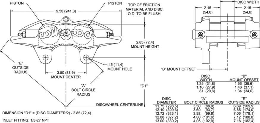 Wilwood Forged Superlite Internal Brake Calipers 120-11127