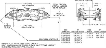 Wilwood Forged Narrow Superlite 4 Radial Mount Calipers 120-11876-RD