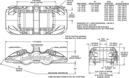 Wilwood AERO6 Radial Mount Calipers 120-13290