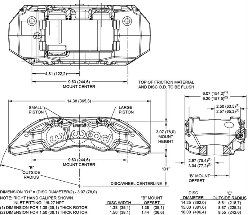Wilwood TX6R Radial Mount Calipers 120-13817-BK