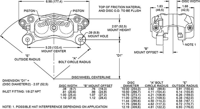 Wilwood Forged Billet Dynalite Internal Brake Calipers 120-13844-RD