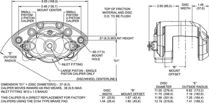 Wilwood D154-DS Single Piston Floater Calipers 120-15796-BK