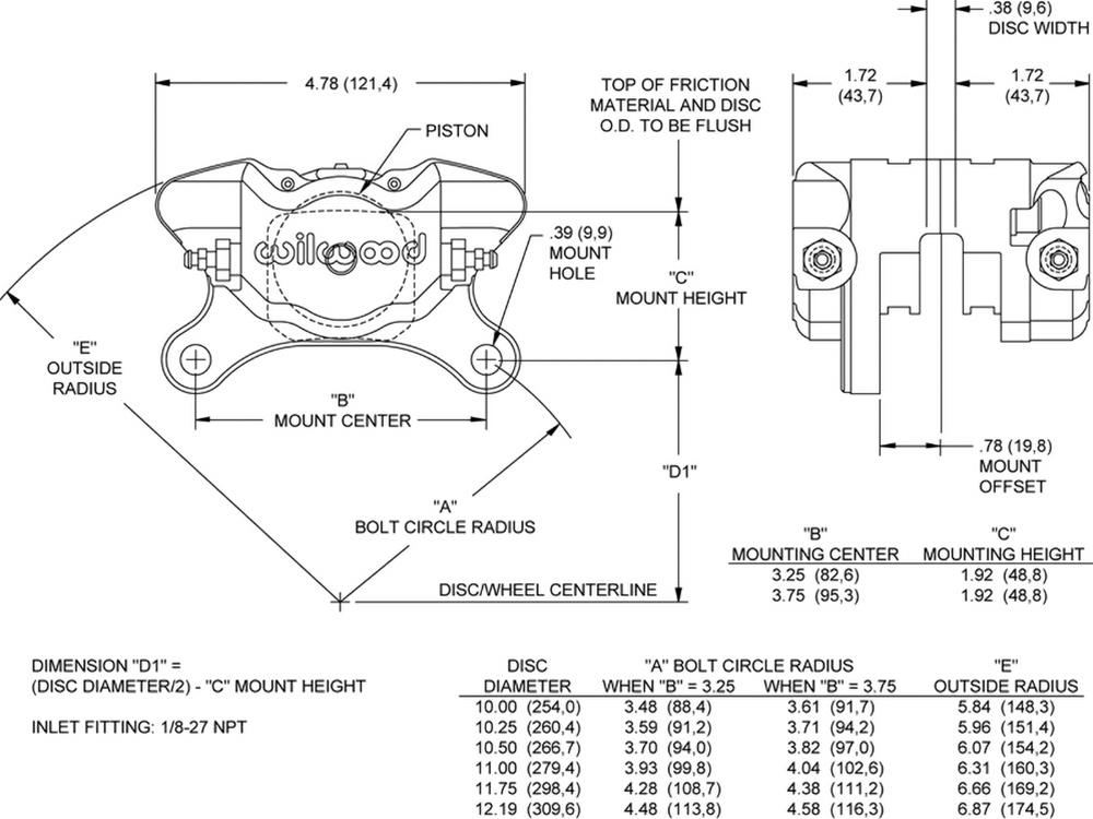 Wilwood DynaPro Single Brake Calipers 120-9687-RD