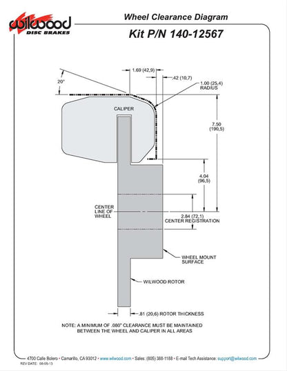 Wilwood D154 Rear Parking Brake Kits 140-12567-D