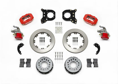 Wilwood Forged Dynalite P/S Rear Kit w/MC4 P-Brake Red Chev 12 Bolt w/Clip Elimin-Staggered 140-14259-R