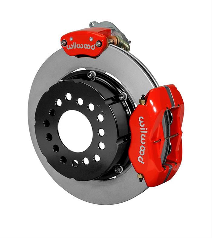Wilwood Forged Dynalite P/S Rear Kit w/MC4 P-Brake Red Chev 12 Bolt w/Clip Elimin-Staggered 140-14259-R