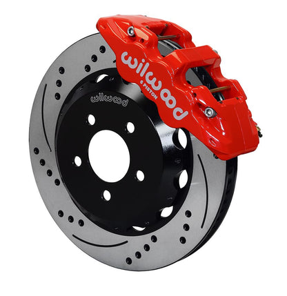 Wilwood AERO6 Front Hat Kit 14.00 Drilled Red 2016-Up Camaro w/Lines 140-14288-DR