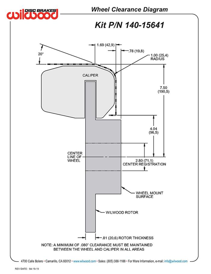 Wilwood D154 Rear Parking Brake Kits 140-15641-D