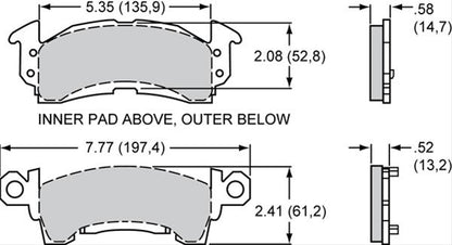 Wilwood Smart Pad BP-10 Brake Pads 150-8939K