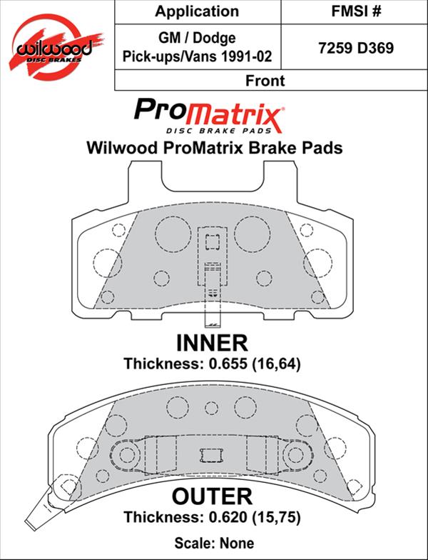 Wilwood ProMatrix Brake Pads 150-D0369K