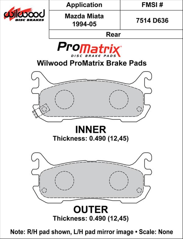 Wilwood ProMatrix Brake Pads 150-D0636K