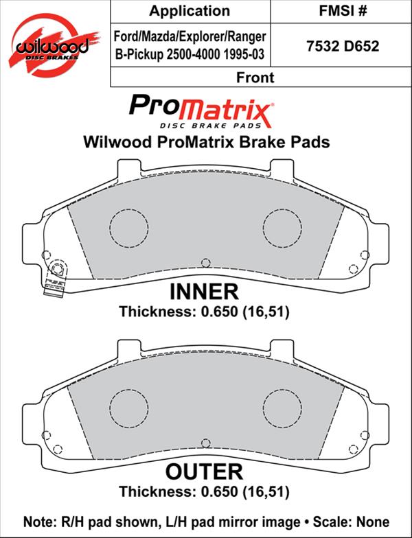 Wilwood ProMatrix Brake Pads 150-D0652K