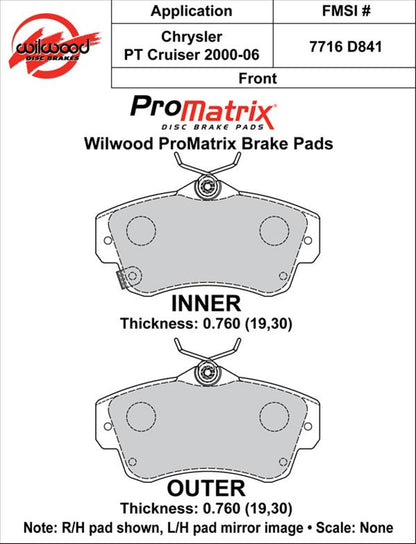 Wilwood ProMatrix Brake Pads 150-D0841K
