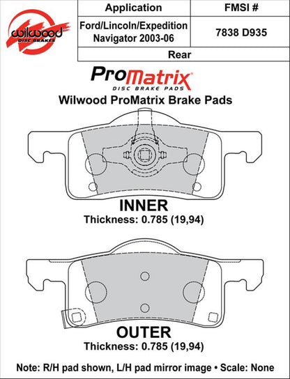 Wilwood ProMatrix Brake Pads 150-D0935K