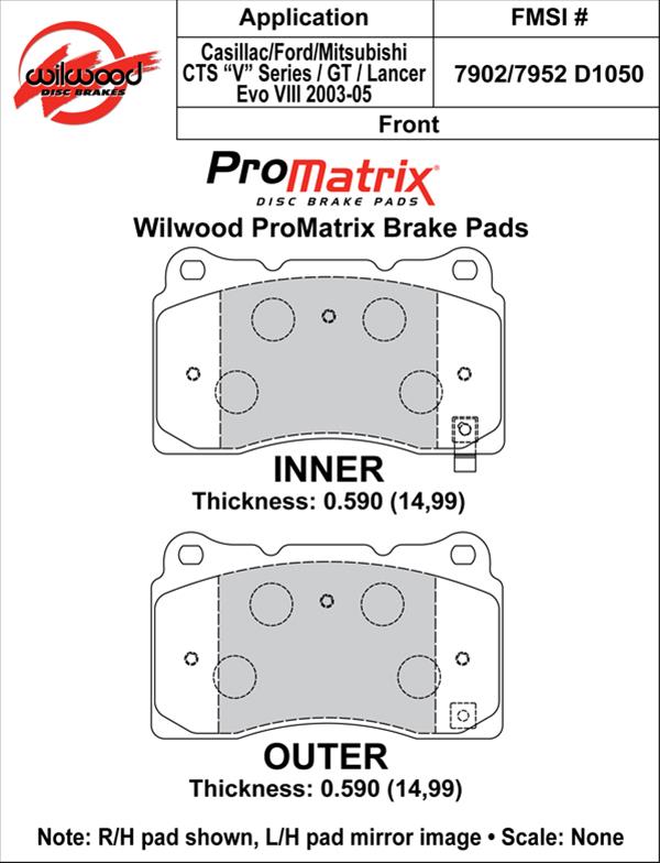 Wilwood ProMatrix Brake Pads 150-D1050K