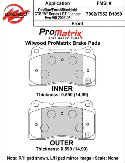 Wilwood ProMatrix Brake Pads 150-D1050K