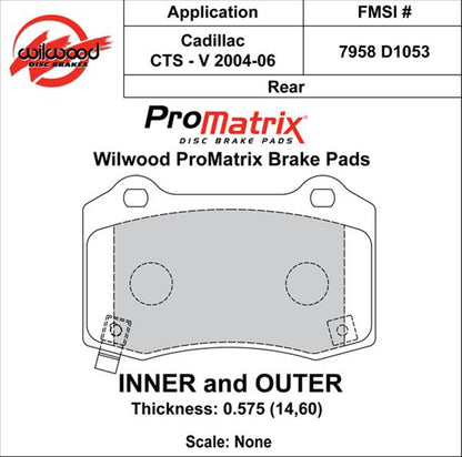 Wilwood ProMatrix Brake Pads 150-D1053K