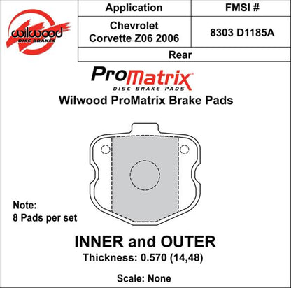 Wilwood ProMatrix Brake Pads 150-D1185AK