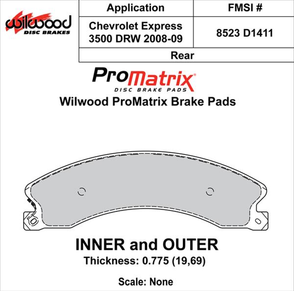 Wilwood ProMatrix Brake Pads 150-D1411K