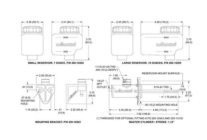 Wilwood Compact Remote Flange Mount Master Cylinders 260-10374