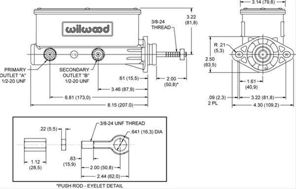 Wilwood Aluminum Master Cylinders 260-14157-BK