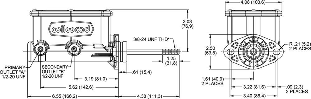 Wilwood Aluminum Tandem Compact Master Cylinders 260-14958-P