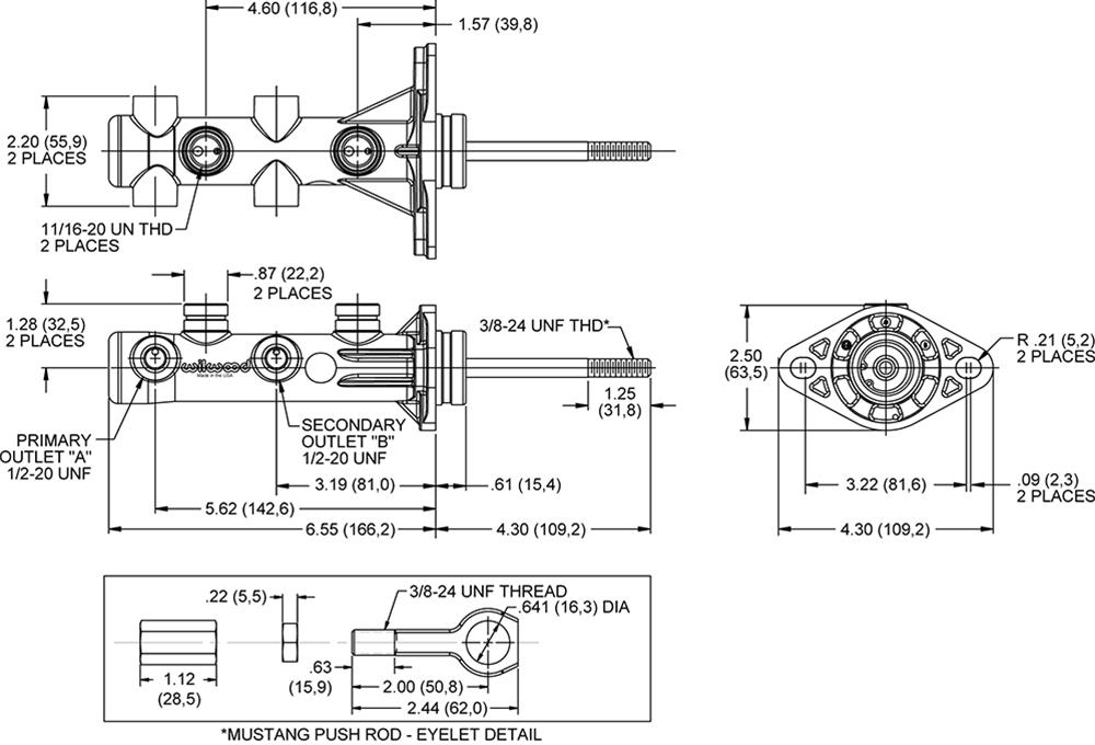 Wilwood Aluminum Tandem Master Cylinders 260-15490-BK