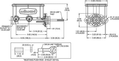 Wilwood Aluminum Tandem Compact Master Cylinders 260-15542-P