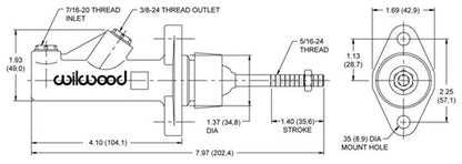 Wilwood Compact Remote Reservoir Master Cylinders 260-6087